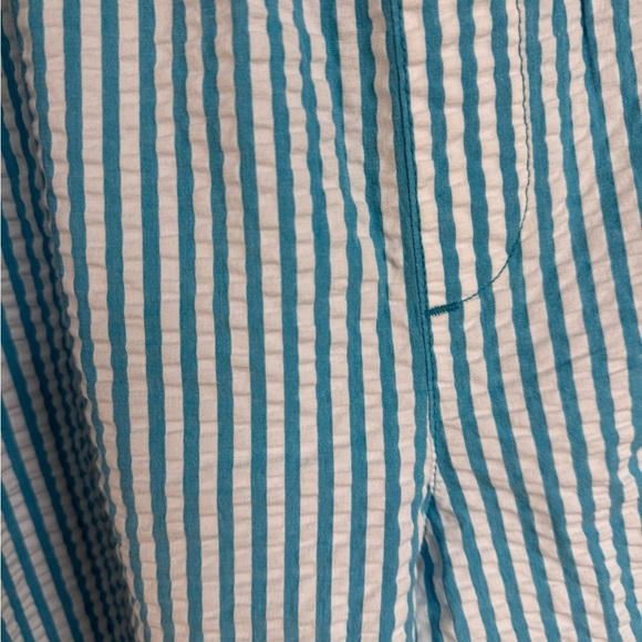 Land End Blue and White Stripe Seersucker Pull On Short Womans Size 18W - Picture 7 of 7
